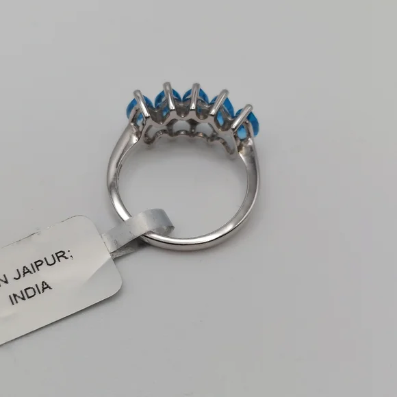 NWT 925 Swiss Blue Topaz sz7 Ring, Anabella Collection, has Cert Of Authenticity - Picture 7 of 16